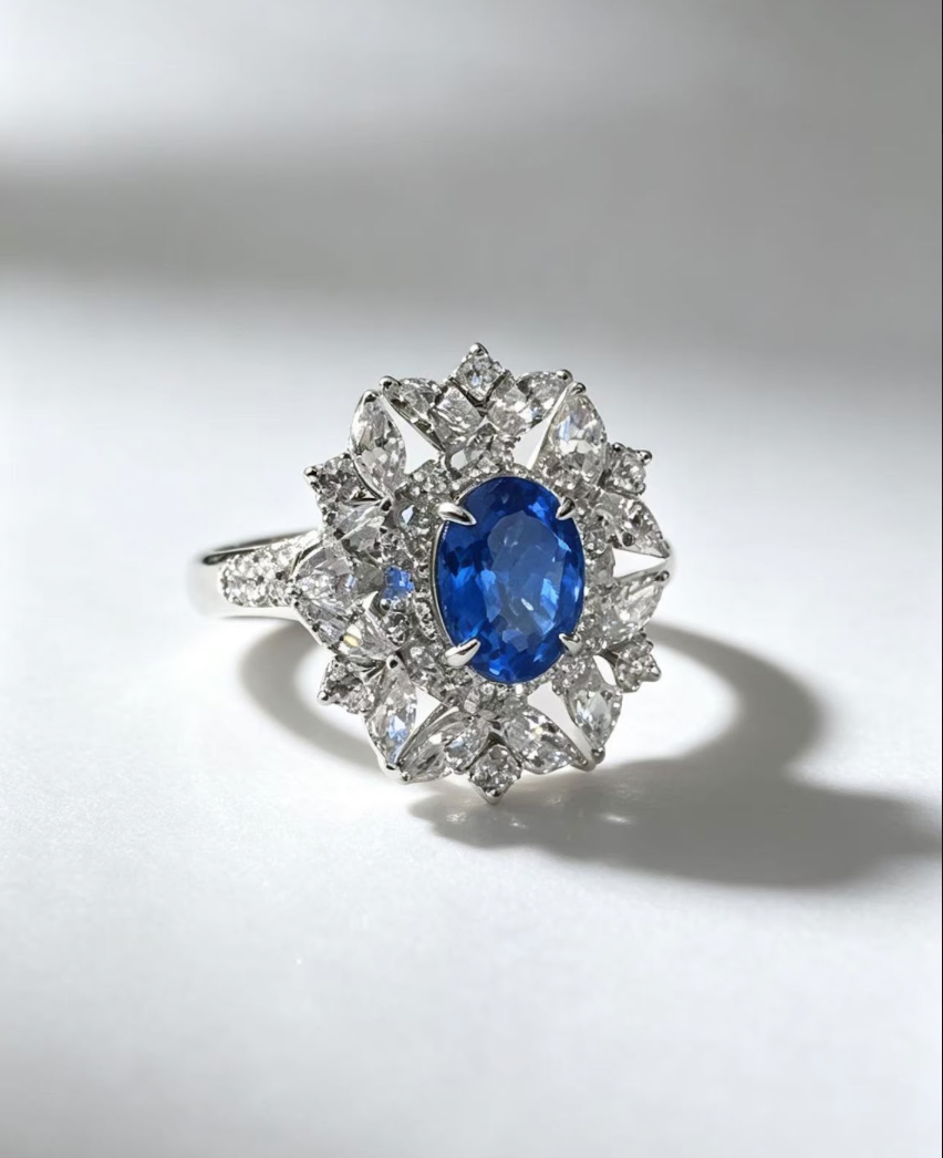 Dahlia Ring — Blue