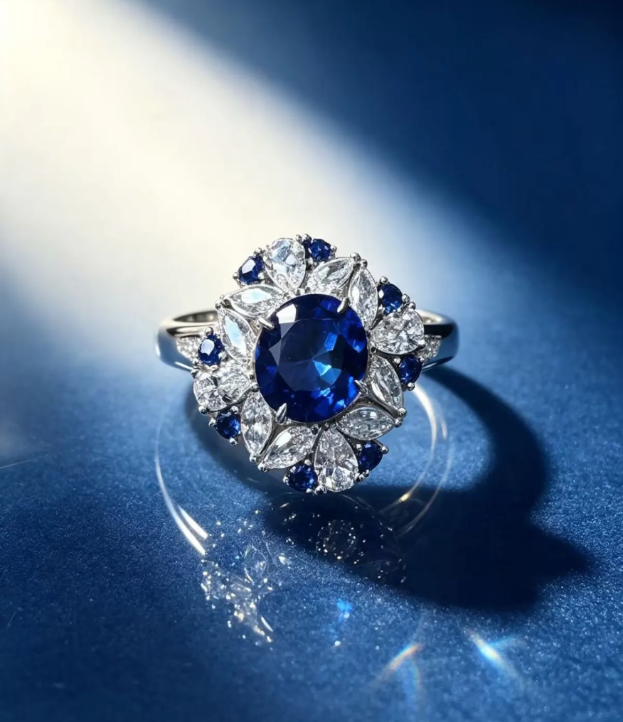 Peony Ring — Blue