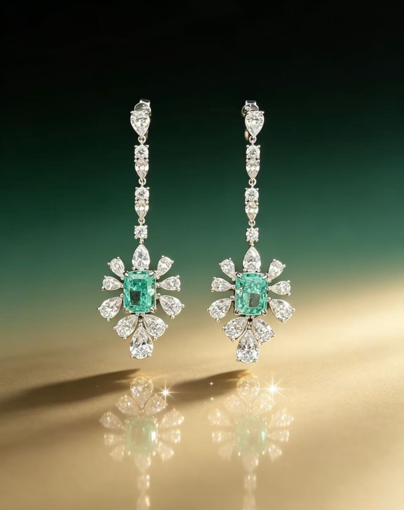 Garden Drop Earrings — Light Blue