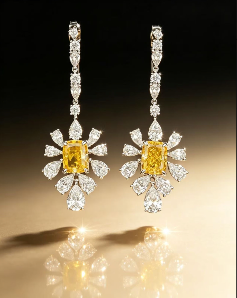 Garden Drop Earrings — Yellow
