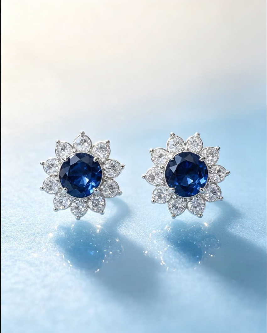 Daisy Earrings — Blue