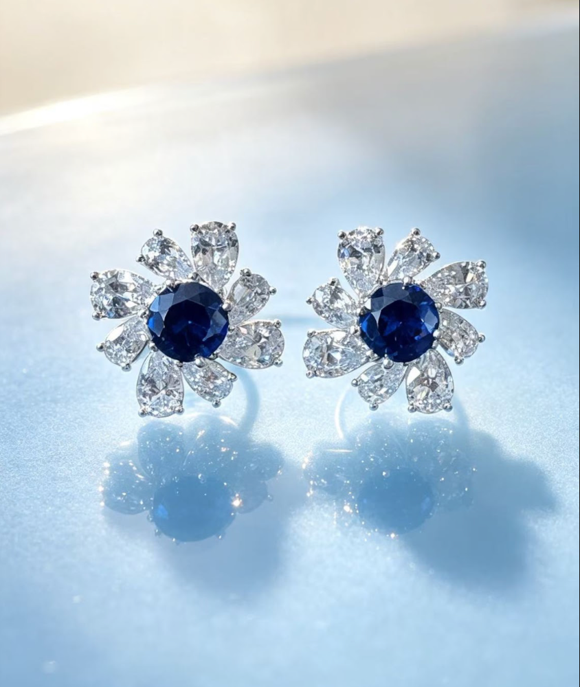 Dahlia Earrings — Blue